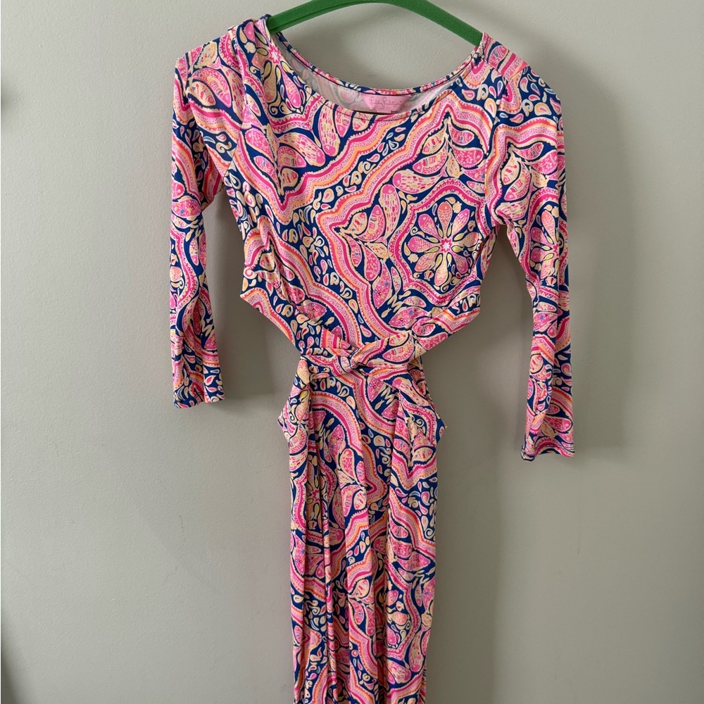 Lilly Pulitzer Pink and Blue Long Sleeve Dress